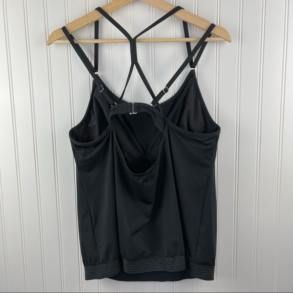 Athleta Cross Back Swim Tank Blouson Tankini Black 40 B/C - Picture 5 of 12